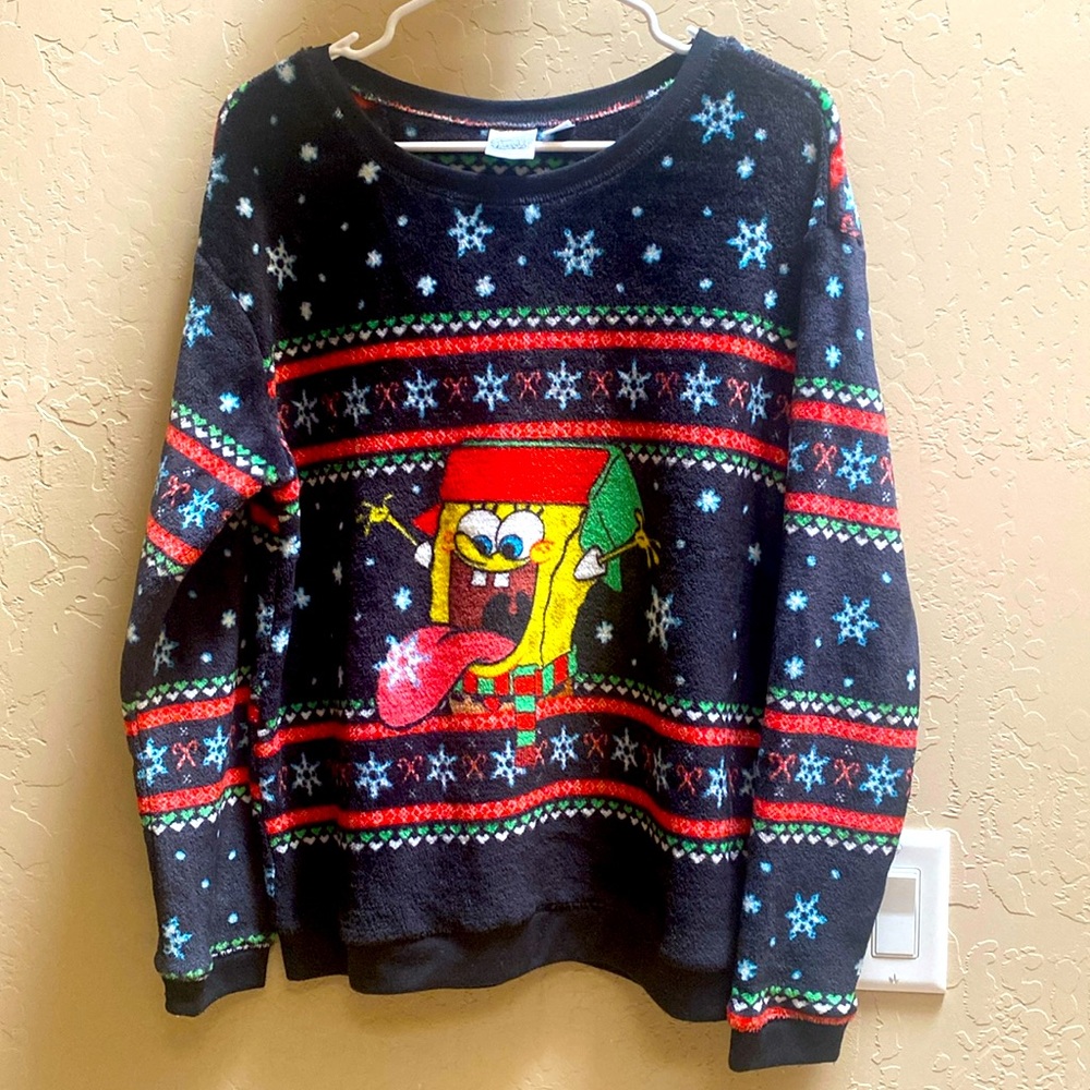 Nickelodeon SpongeBob SquarePants Soft Ugly Christmas Sweater Crewneck XLarge
